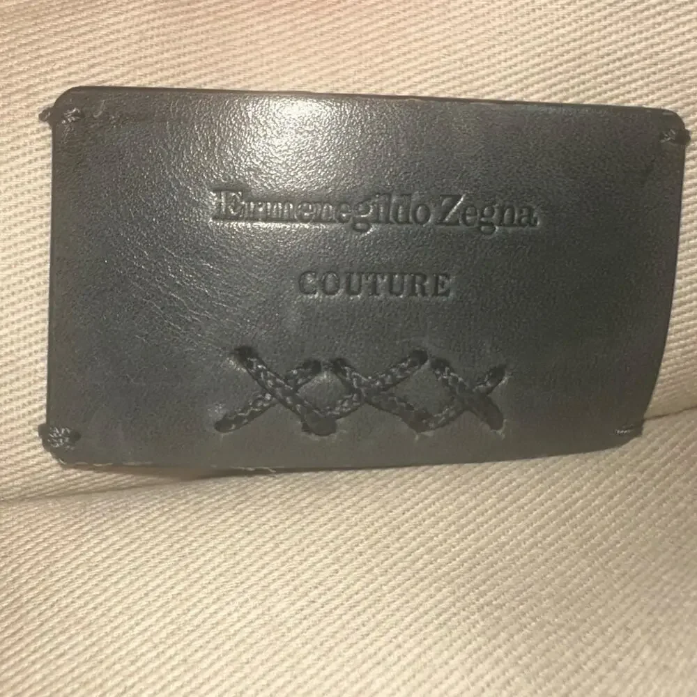 Ermenegildo Zegna XXX Leather Flat Zip Pouch Gray Crossbody Bag shoulder